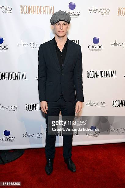 Actor Grant Harvey arrives at the Los Angeles Confidential and Harmony Project GRAMMY after party honoring Mary J. Blige at Elevate Lounge on...