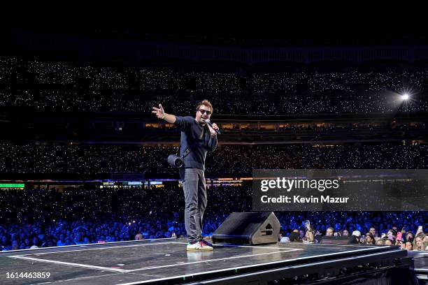 Jimmy Fallon performs onstage during Jonas Brothers “Five Albums, One Night” Tour - New York at Yankee Stadium on August 13, 2023 in New York City.