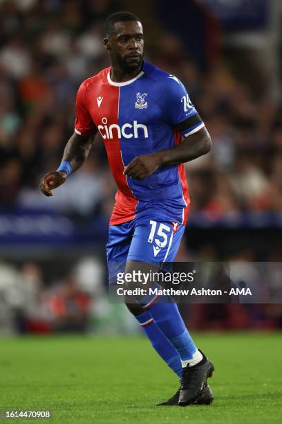 Jeffrey Schlupp of Crystal Palace during the Premier League match between Crystal Palace and Arsenal FC at Selhurst Park on August 21, 2023 in...