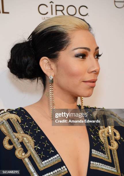 Singer/songwriter Bridget Kelly arrives at the Los Angeles Confidential and Harmony Project GRAMMY after party honoring Mary J. Blige at Elevate...