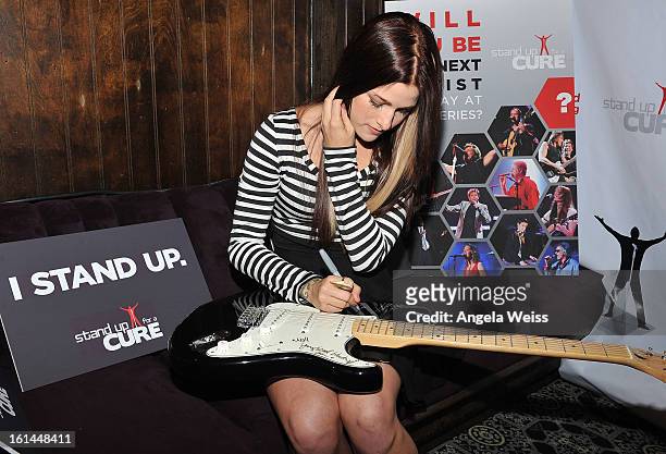 Singer Cassadee Pope attends the Stand Up For A Cure 2013 Concert Series and Republic Records Grammy Party at The Emerson Theatre on February 10,...