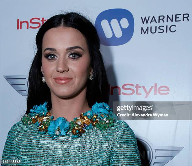 Singer Katy Perry attends the Warner Music Group 2013 Grammy Celebration Presented By Mini at Chateau Marmont on February 10, 2013 in Los Angeles,...