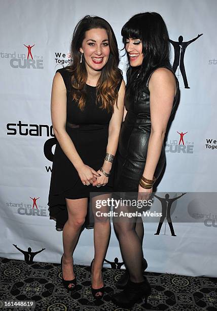 Emily Altoon; Sarah Greyson attend the Stand Up For A Cure 2013 Concert Series and Republic Records Grammy Party at The Emerson Theatre on February...