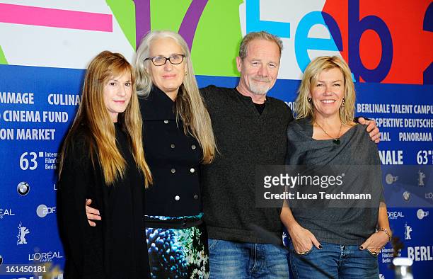Actress Holly Hunter, director Jane Campion and actors Peter Mullan and Robyn Malcolm attends the 'Top Of The Lake' Press Conference during the 63rd...