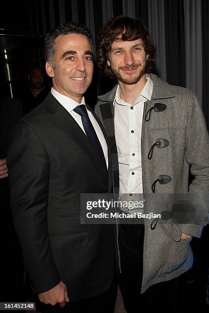 Republic Records Founder and President Avery Lipman and Recording Artist Gotye attend Republic Records Post Grammy Party at The Emerson Theatre on...