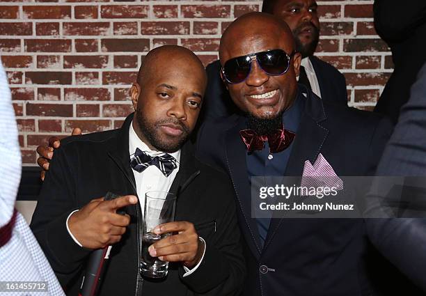 Jermaine Dupri and Femi Ojetunde attend House Of Hype Monster Grammy Party at House Of Hype on February 10, 2013 in Los Angeles, California.