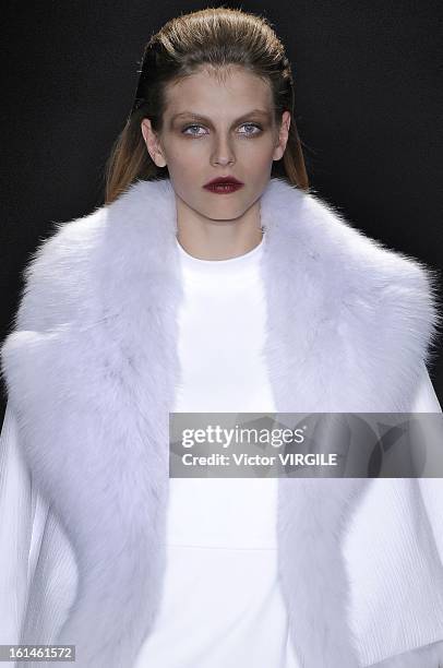 Model walks the runway at the Cushnie Et Ochs Ready to Wear Fall/Winter 2013-2014 fashion show during MADE Fashion Week at Milk Studios on February...