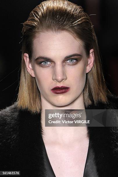 Model walks the runway at the Cushnie Et Ochs Ready to Wear Fall/Winter 2013-2014 fashion show during MADE Fashion Week at Milk Studios on February...