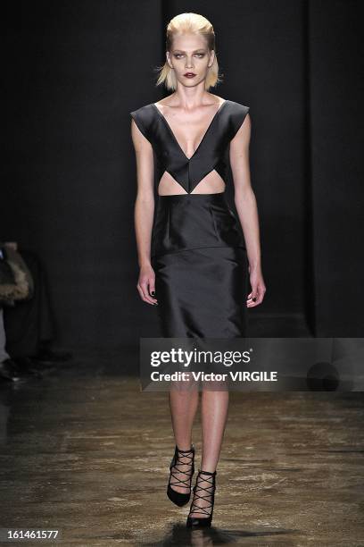Model walks the runway at the Cushnie Et Ochs Ready to Wear Fall/Winter 2013-2014 fashion show during MADE Fashion Week at Milk Studios on February...