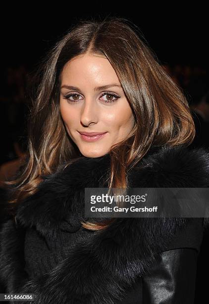 Olivia Palermo attends the Carolina Herrera fashion show during Fall 2013 Mercedes-Benz Fashion Week at The Theatre at Lincoln Center on February 11,...