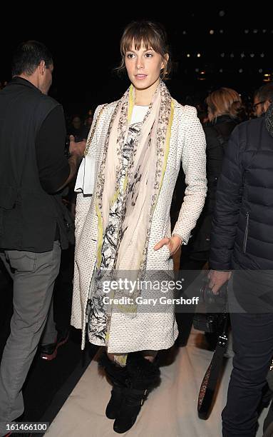 Elettra Wiedemann attends the Carolina Herrera fashion show during Fall 2013 Mercedes-Benz Fashion Week at The Theatre at Lincoln Center on February...