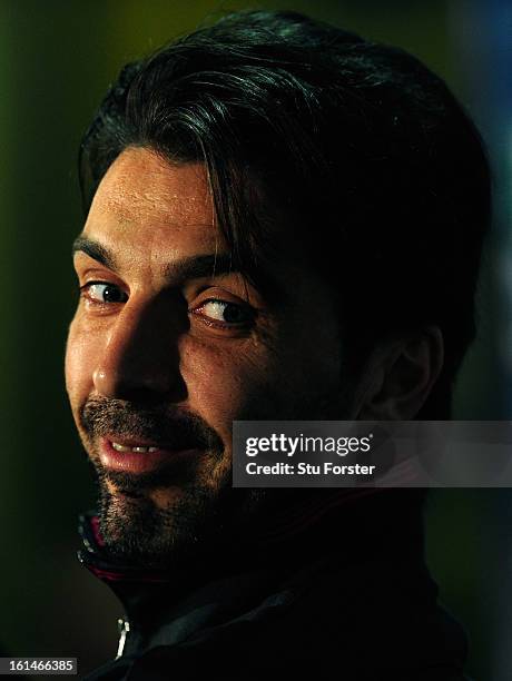 Juventus captain Gianluigi Buffon faces the press during the Juventus press conference at Celtic Park on February 11, 2013 in Glasgow, Scotland.