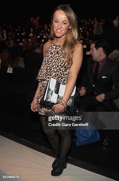 Designer Laura Vela attends the Carolina Herrera fashion show during Fall 2013 Mercedes-Benz Fashion Week at The Theatre at Lincoln Center on...