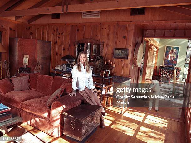 Actor, dancer and widower to actor Patrick Swayze, Lisa Niemi Swayze is photographed at her home for Paris Match on January 4, 2013 in San Fernando,...