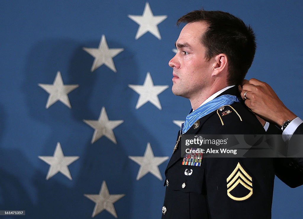 President Obama Confers Medal Of Honor On Former Staff Sgt Clinton Romesha