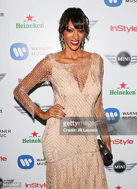 Judi Shekoni attends the Warner Music Group 2013 Grammy Celebration Presented By Mini held at Chateau Marmont on February 10, 2013 in Los Angeles,...