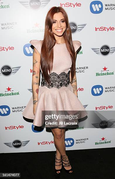 Christina Perri attends the Warner Music Group 2013 Grammy Celebration Presented By Mini held at Chateau Marmont on February 10, 2013 in Los Angeles,...