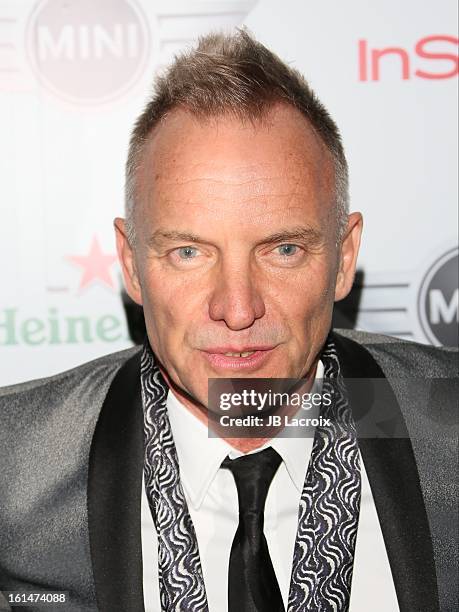 Sting attends the Warner Music Group 2013 Grammy Celebration Presented By Mini held at Chateau Marmont on February 10, 2013 in Los Angeles,...