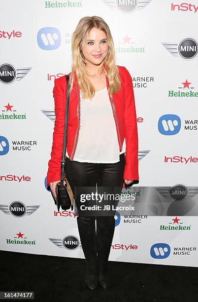 Ashley Benson attends the Warner Music Group 2013 Grammy Celebration Presented By Mini held at Chateau Marmont on February 10, 2013 in Los Angeles,...