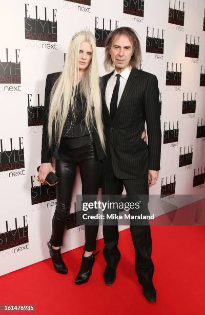 Kristen McMenamy and Ivor Braka attends the Elle Style Awards 2013 at The Savoy Hotel on February 11, 2013 in London, England.