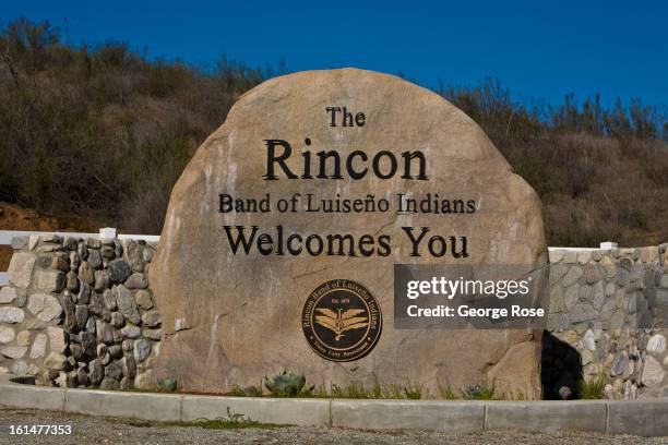 The entrance sign to the Rincon Valley is viewed on January 4, 2013 near Escondido, California. The interior region north and east of San Diego is...