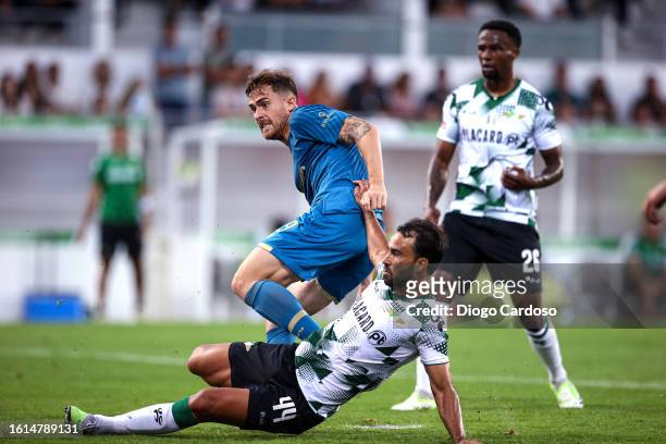Toni Martinez of FC Porto scores his team's first goal during the Liga Portugal Bwin match between Moreirense FC and FC Porto at Parque Joaquim de...