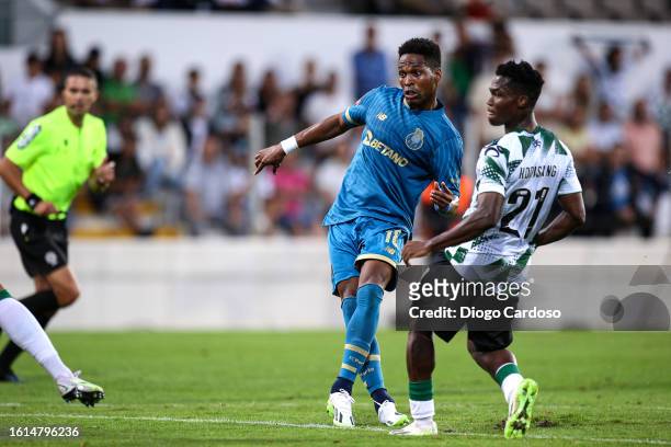 Wendell of FC Porto scores his team's second goal during the Liga Portugal Bwin match between Moreirense FC and FC Porto at Parque Joaquim de Almeida...