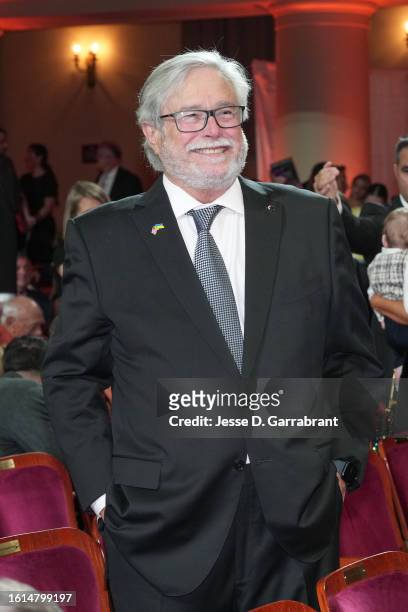 Micky Arison looks on during the 2023 Basketball Hall of Fame Enshrinement Ceremony on August 12, 2023 at Springfield Marriott in Springfield,...