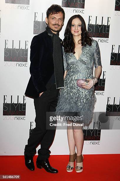 Julien Macdonald and Andrea Riseborough attend the Elle Style Awards on February 11, 2013 in London, England.