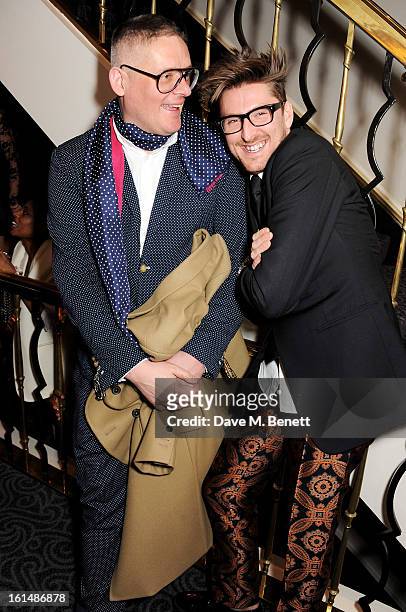 Giles Deacon and Henry Holland attend the after party following the Elle Style Awards at The Savoy Hotel on February 11, 2013 in London, England.
