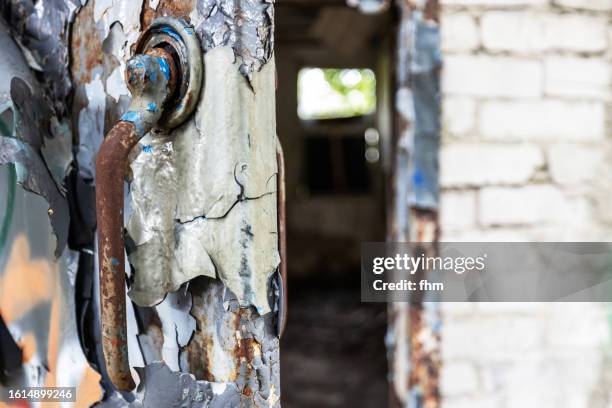 door to an old bunker - shelter stock pictures, royalty-free photos & images