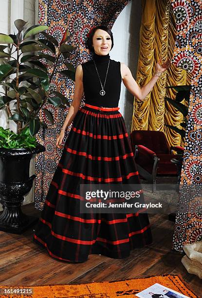 Designer Stacey Bendet poses at the Alice + Olivia By Stacey Bendet Fall 2013 fashion show presentation during Mercedes-Benz Fashion Week at Highline...