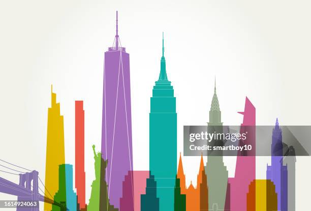 new york skyline - hudson yards stock illustrations