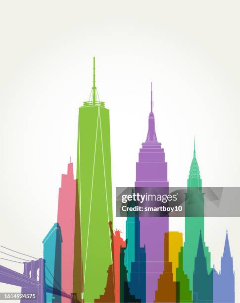new york skyline - st patrick's cathedral manhattan stock illustrations