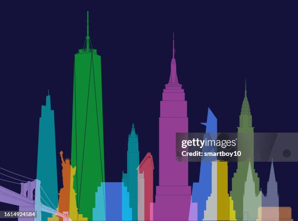 new york skyline - hudson yards stock illustrations