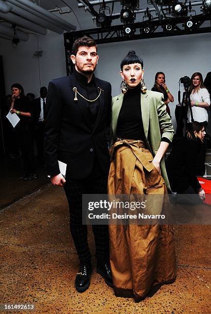 Eli Mizrahi and Michelle Harper attend Ohne Titel during Fall 2013 Mercedes-Benz Fashion Week at Milk Studios on February 11, 2013 in New York City.