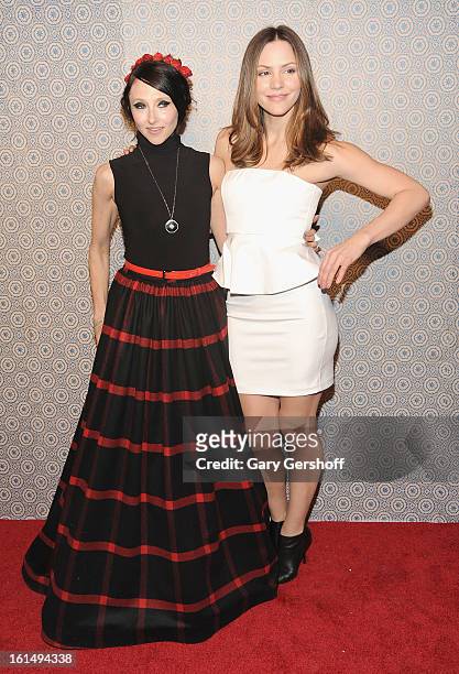 Designer Stacey Bendet and actress/singer Katharine McPhee attend the Alice + Olivia By Stacey Bendet presentation during Fall 2013 Mercedes-Benz...