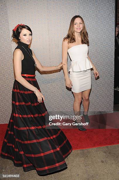 Designer Stacey Bendet and actress/singer Katharine McPhee attend the Alice + Olivia By Stacey Bendet presentation during Fall 2013 Mercedes-Benz...