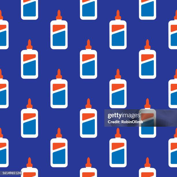 glue bottles seamless pattern - qualification round stock illustrations