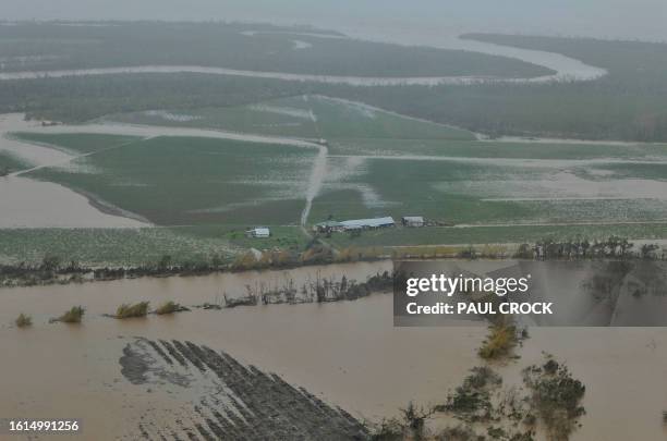 This aerial view shows the coastal area of Mission Beach after Cyclone Yasi, on February 3, 2011. Australia's biggest cyclone in a century shattered...