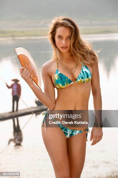 Swimsuit Issue 2013: Model Hannah Davis poses for the 2013 Sports Illustrated Swimsuit issue on September 17, 2012 in Guilin, China. PUBLISHED IMAGE....