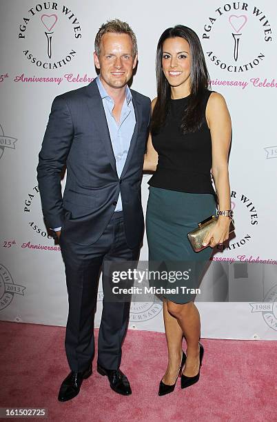 Luke Donald and wife, Diane Antonopoulos arrive at the PGA TOUR Wives Association celebrates its 25th Anniversary held at Fairmont Miramar Hotel on...