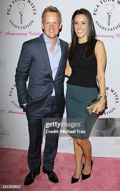 Luke Donald and wife, Diane Antonopoulos arrive at the PGA TOUR Wives Association celebrates its 25th Anniversary held at Fairmont Miramar Hotel on...