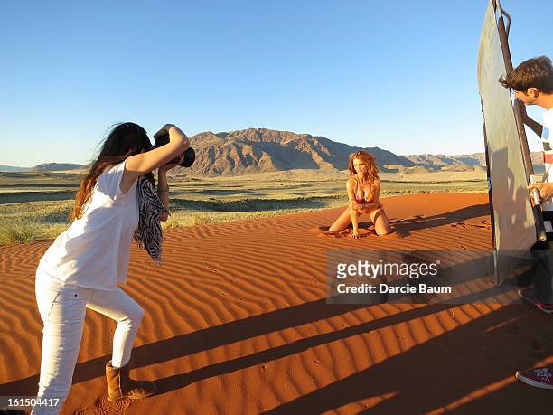 Swimsuit Issue 2013: Behind the scenes of the 2013 Sports Illustrated Swimsuit issue on June 5, 2012 in Namibia. Pictured model Cintia Dicker. CREDIT...