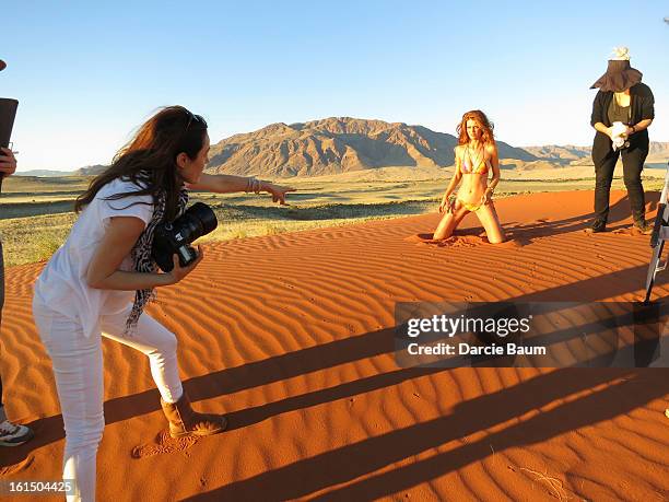 Swimsuit Issue 2013: Behind the scenes of the 2013 Sports Illustrated Swimsuit issue on June 5, 2012 in Namibia. Pictured model Cintia Dicker. CREDIT...