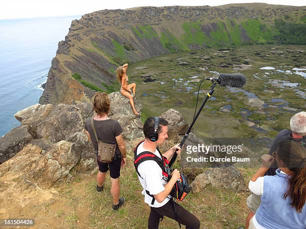 Swimsuit Issue 2013: Behind the scenes of the 2013 Sports Illustrated Swimsuit issue on October 27, 2012 on Easter Island, Chile. Pictured model...