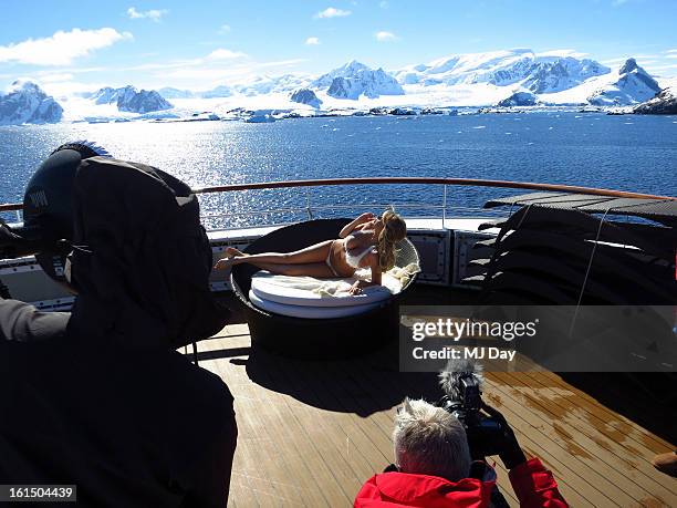 Swimsuit Issue 2013: Behind the scenes of the 2013 Sports Illustrated Swimsuit issue on December 2, 2012 in Antarctica. Pictured model Kate Upton....