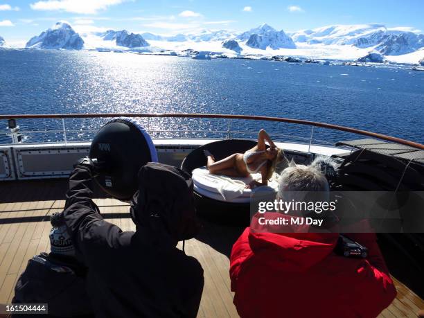 Swimsuit Issue 2013: Behind the scenes of the 2013 Sports Illustrated Swimsuit issue on December 2, 2012 in Antarctica. Pictured model Kate Upton....