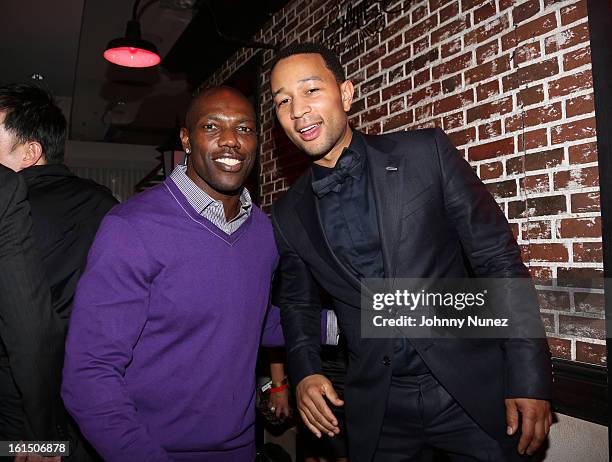 Terrell Owens and John Legend attend House Of Hype Monster Grammy Party at House Of Hype on February 10, 2013 in Los Angeles, California.