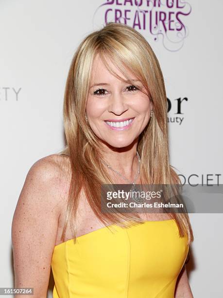 Karen Watkins arrives at The Cinema Society And Dior Beauty host a screening of "Beautiful Creatures" at Tribeca Cinemas on February 11, 2013 in New...
